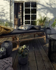 Nordal Bali Daybed, Rattan, mit grauen Matratze - Living-Oasis