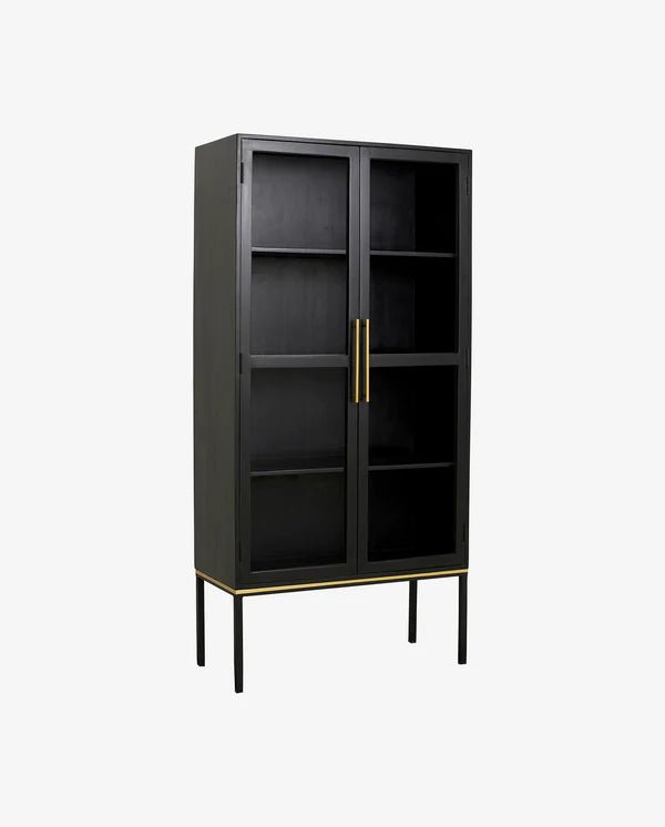 Nordal Koshi Schrank, schwarz mit goldenen Details - Living-Oasis